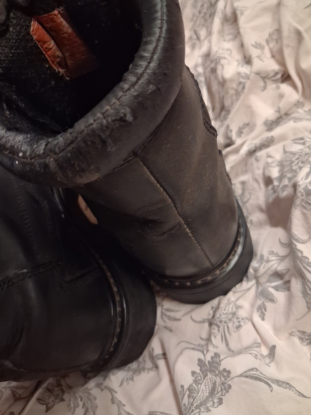 Harley-Davidson Black Leather Ankle Boots with Logo - Picture 9 of 10